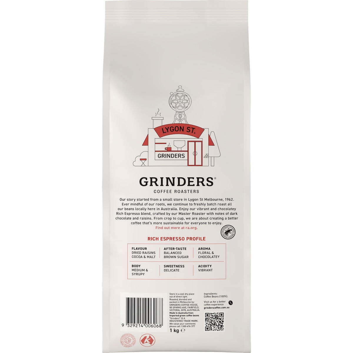 Grinders Rich Espresso Coffee Beans 1kg