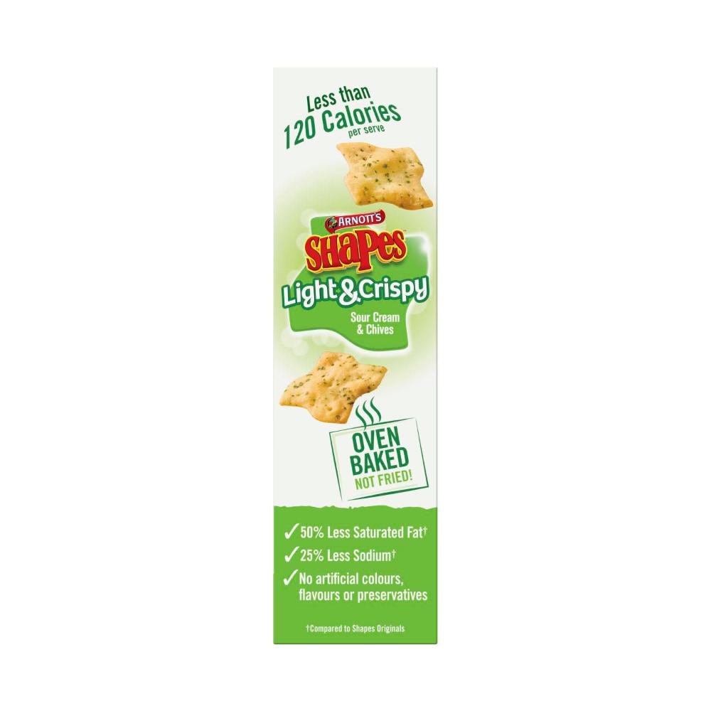 Arnotts Shapes Light & Crispy Sour Cream & Chive - 120 GRAM