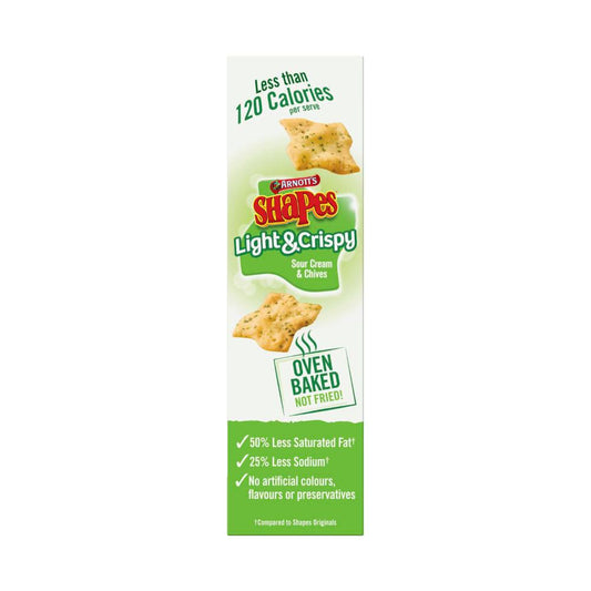 Arnotts Shapes Light & Crispy Sour Cream & Chive - 120 GRAM