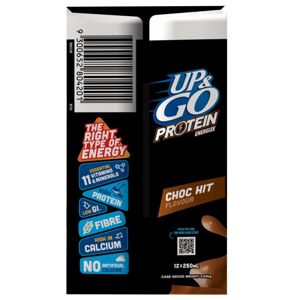 Sanitarium Up&go Protein Energize Chocolate 12x250ml - 3L