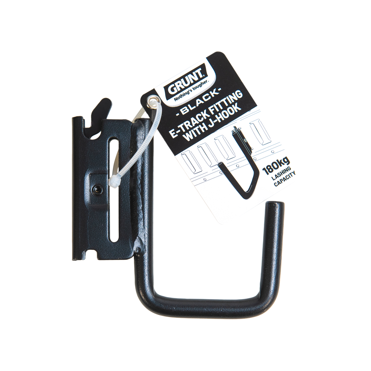 Grunt E Track Fitting with J Hook - 180kg - Black