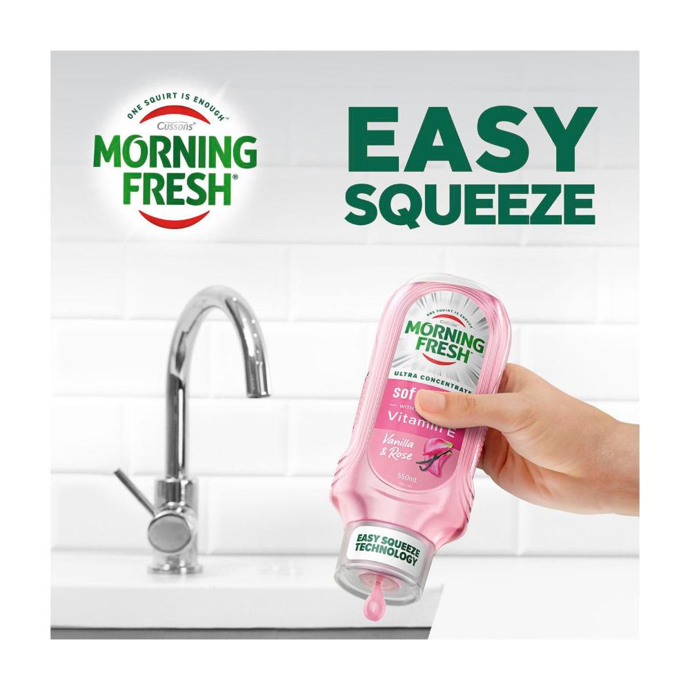 Morning Fresh Easy Squeeze Soft Hands Vanilla Rose Dishwashing Liquid - 550mL