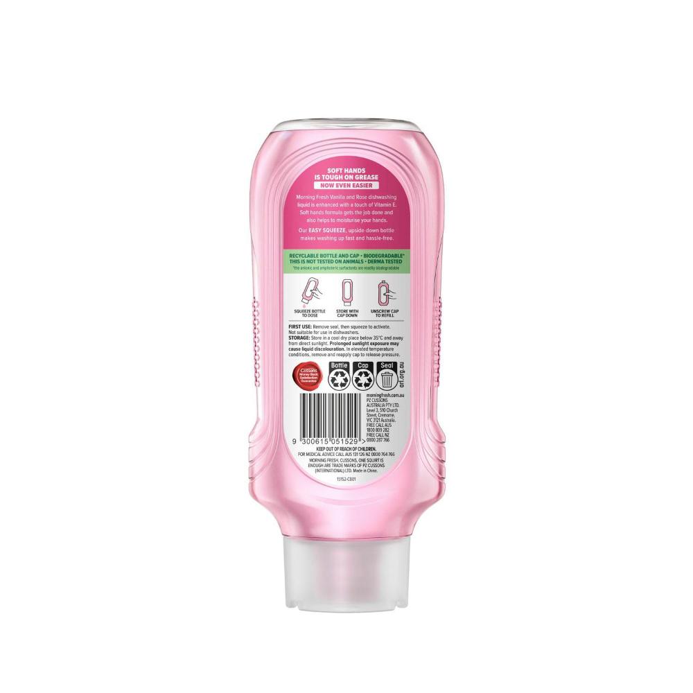 Morning Fresh Easy Squeeze Soft Hands Vanilla Rose Dishwashing Liquid - 550mL