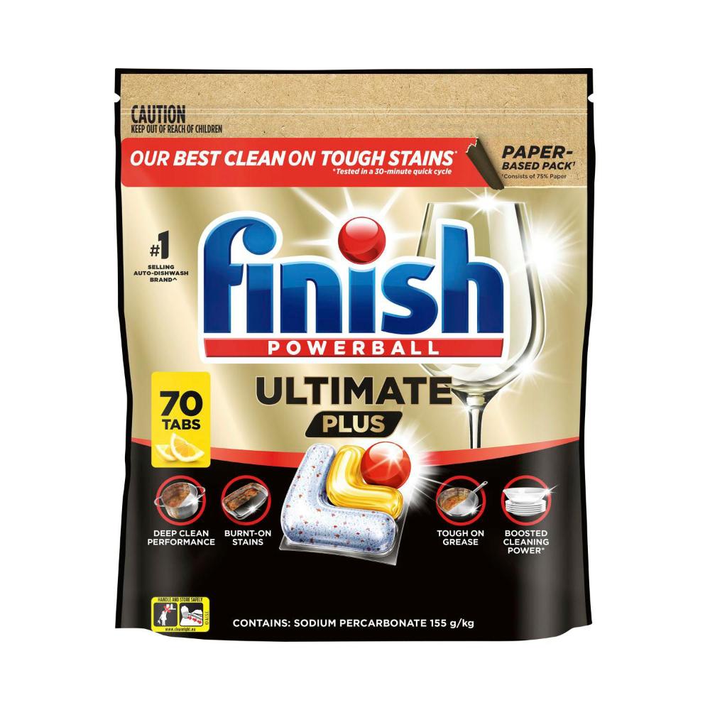 Finish Ultimate Plus Dishwashing Tablets Lemon - 70 Pack