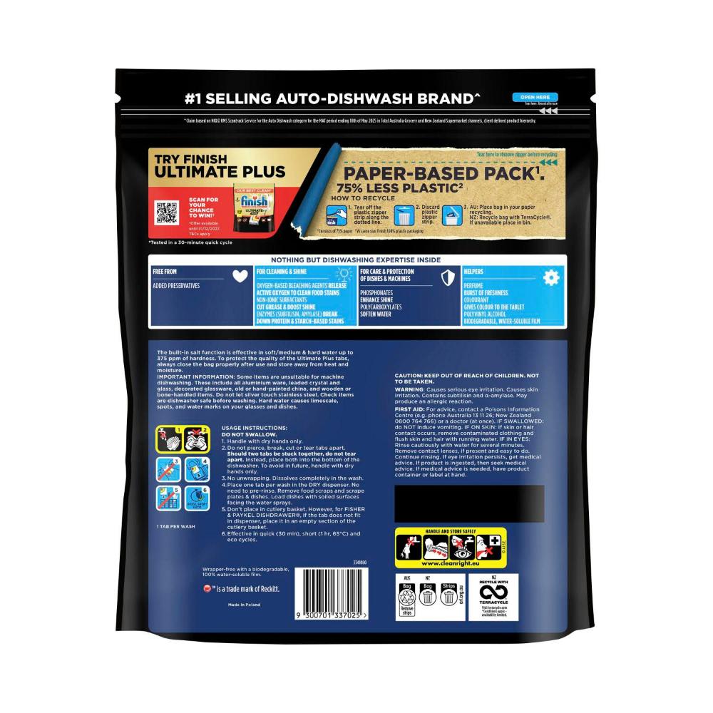 Finish Ultimate Plus Dishwashing Tablets Lemon - 70 Pack