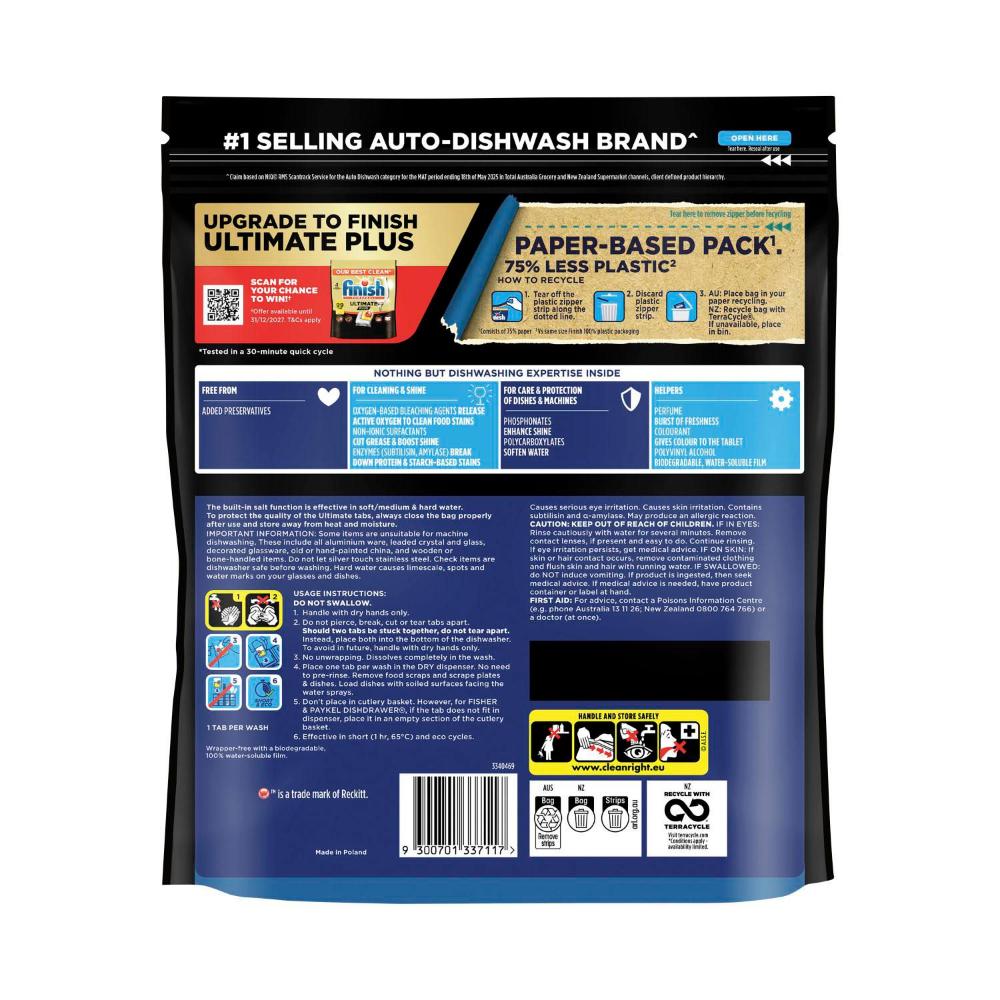 Finish Ultimate Dishwashing Tablets Lemon - 56 Pack