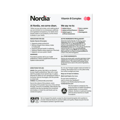 Nordia Vitamin B Complex Powder Sachets - 28 Pack