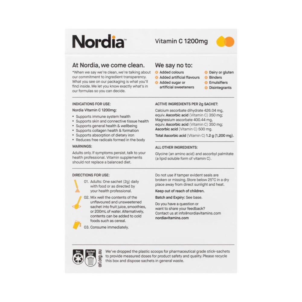 Nordia Vitamin C 1200mg Powder Sachets - 28 Pack
