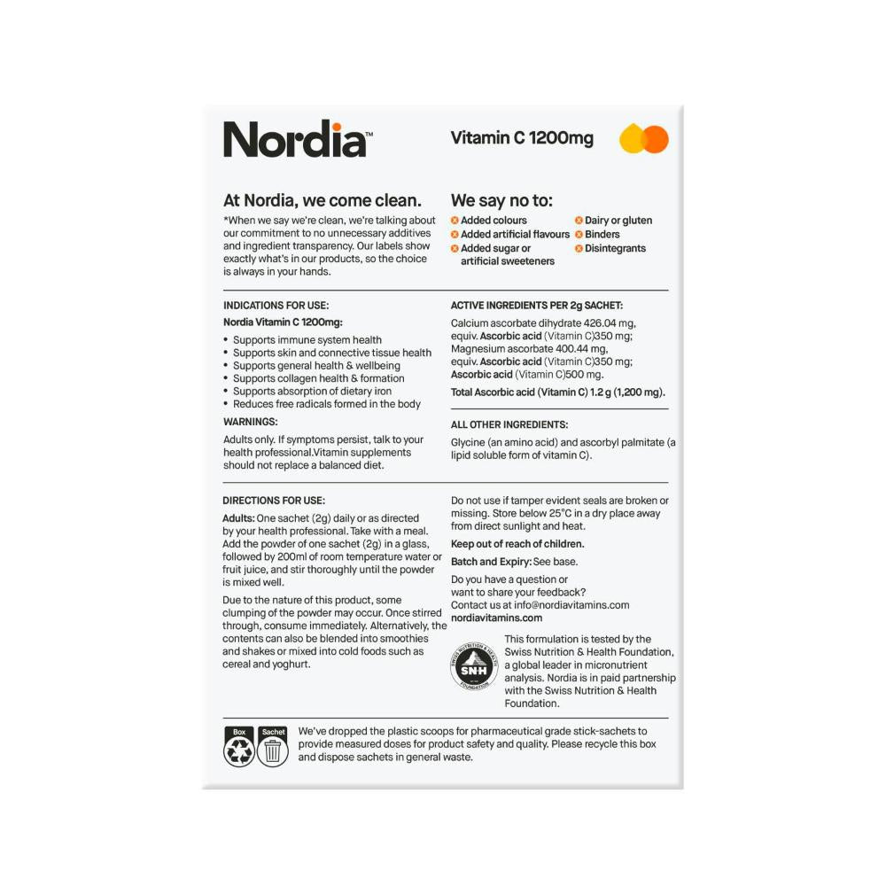 Nordia Vitamin C 1200mg Powder Sachets - 28 Pack