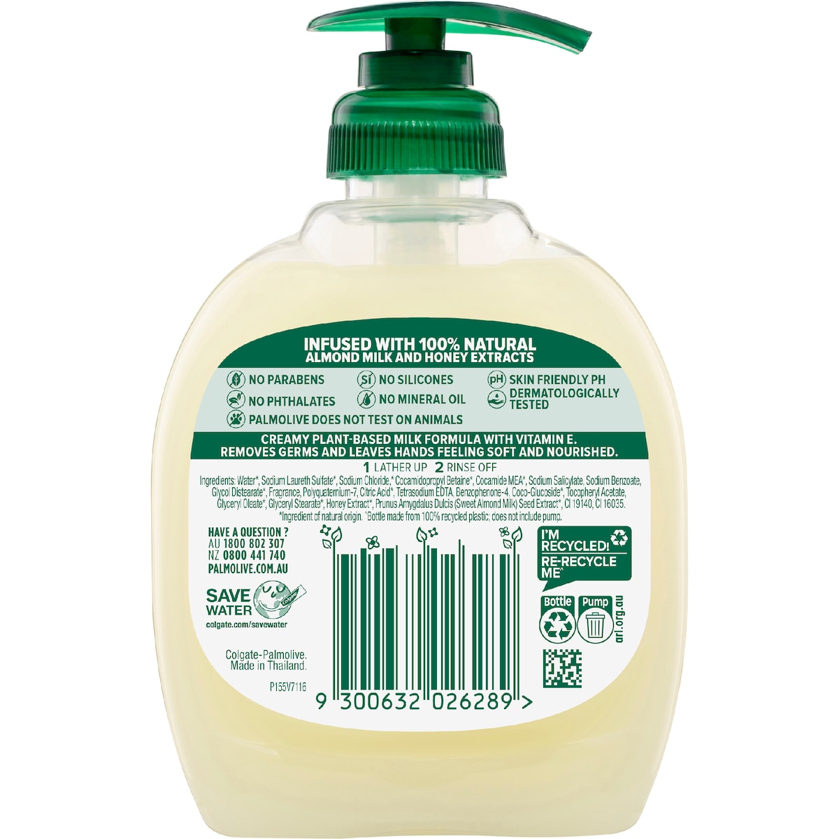 Palmolive Naturals Hand Wash Milk & Honey Pump 250ml