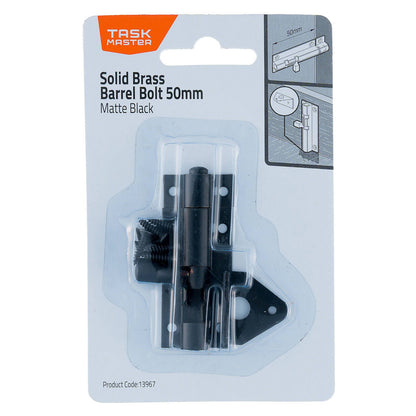 Taskmaster Barrel Bolt - 50mm - Matte Black
