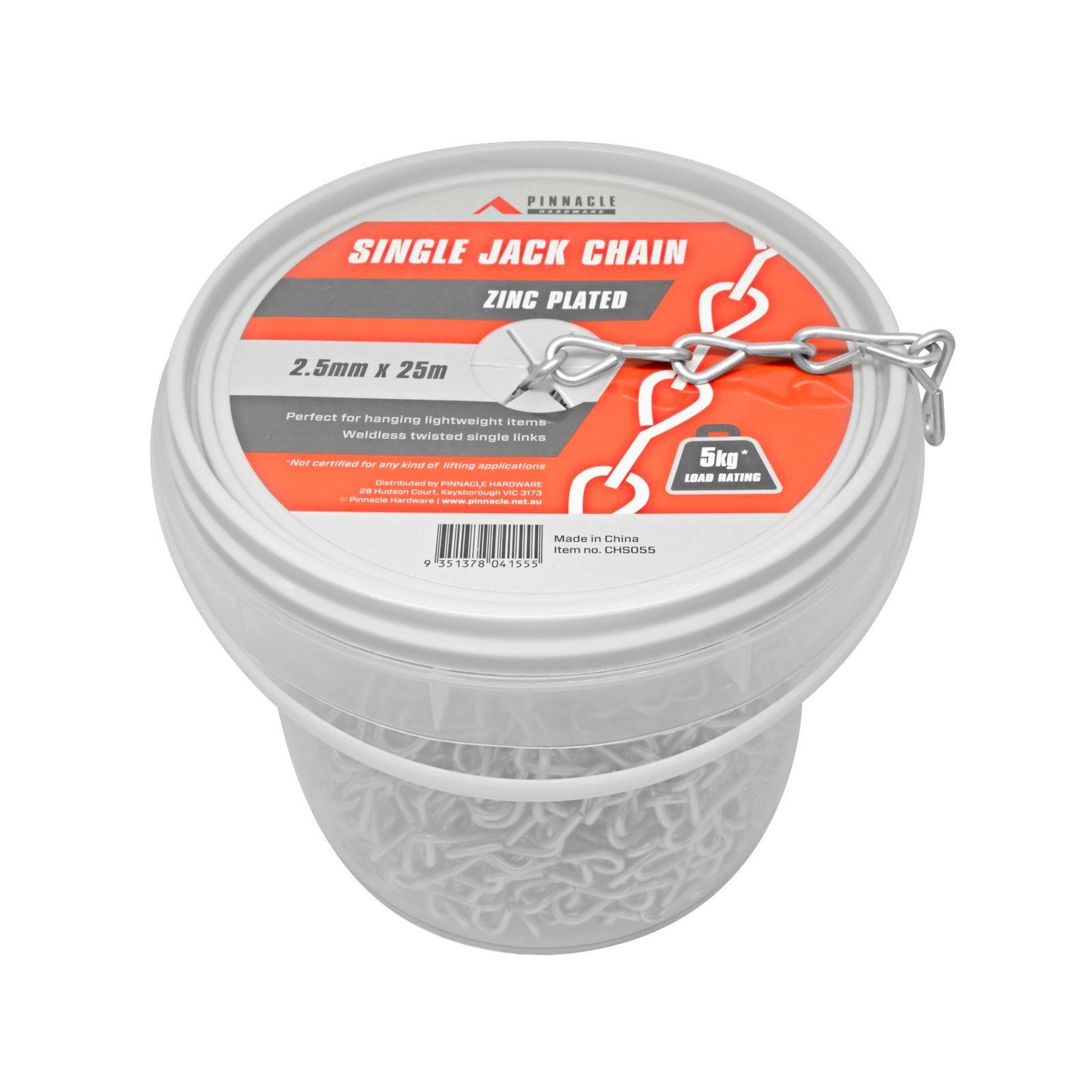 Pinnacle Single Jack Chain - 2.5mm x 25m - 5kg