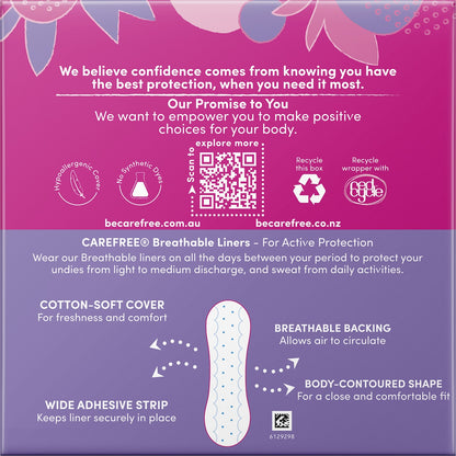 Carefree Liners Breathable Unscented 48 Pack