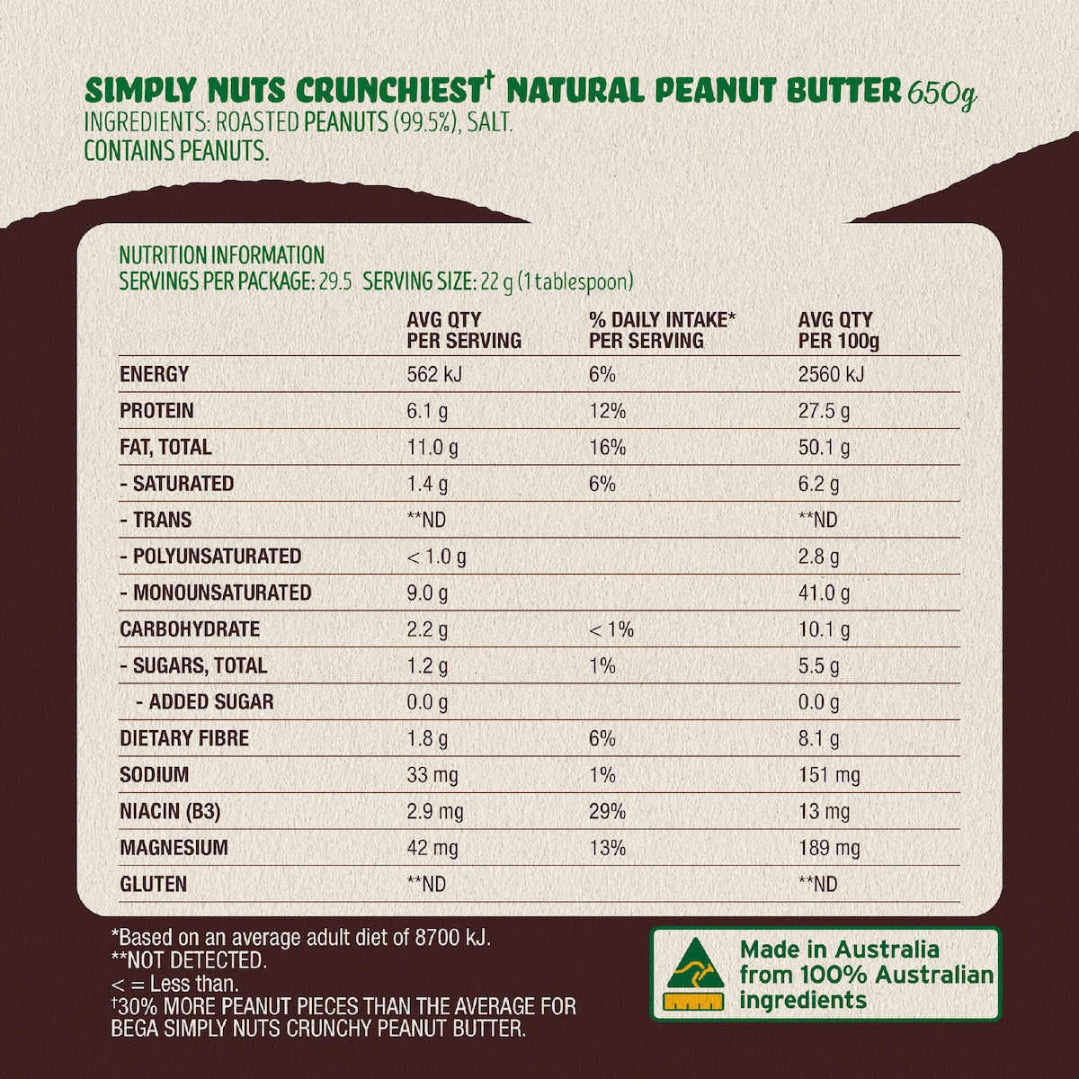 Bega Simply Nuts The Crunchiest 650g