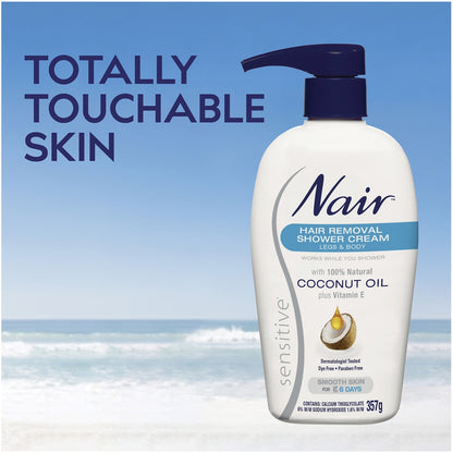 Nair Hair Removal Shower Cream Sensitive Coconut Oil 357g