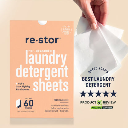 Restor Concentrated Laundry Detergent Sheets Tropical 60 Pack