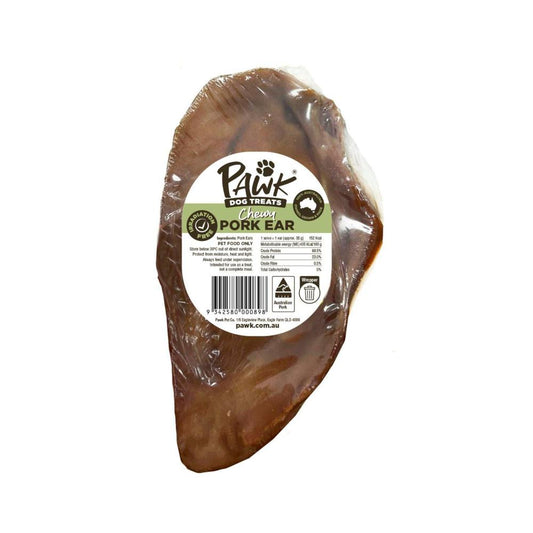 Pawk Chewy Pork Ear Dog Treat - 1 Pack