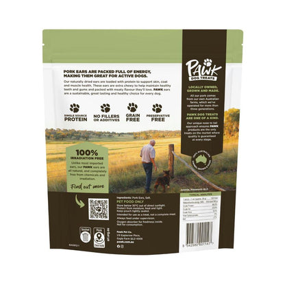 Pawk Chewy Pork Ears Dog Treats - 5 Pack
