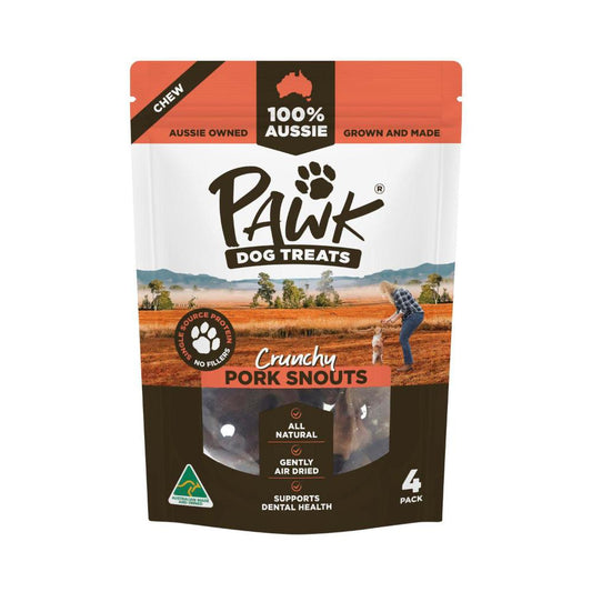Pawk Crunchy Pork Snouts Dog Treats - 4 Pack