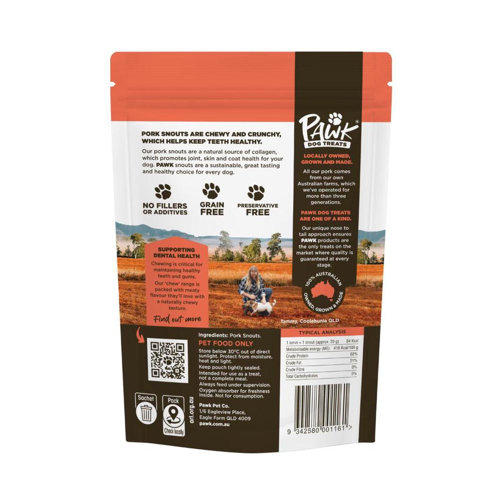 Pawk Crunchy Pork Snouts Dog Treats - 4 Pack