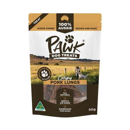 Pawk Crispy Pork Lung Dog Treats - 50g