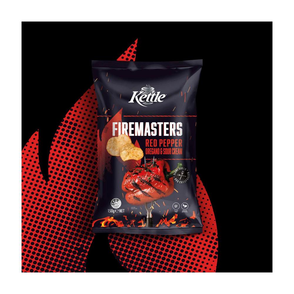 Kettle Firemasters Potato Chips Red Pepper & Sour Cream - 150g