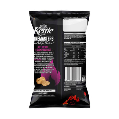 Kettle Firemasters Potato Chips Beef Brisket & Smokey BBQ Sauce - 150g
