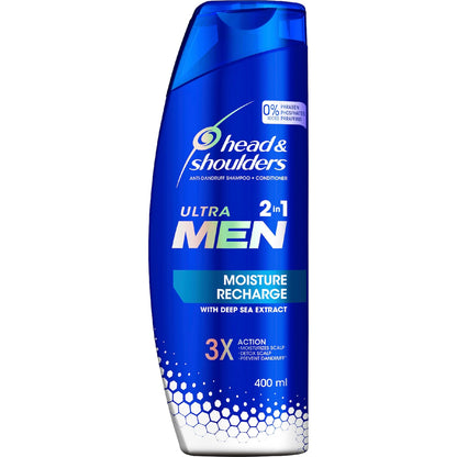 Head & Shoulders Ultra Men 2 In 1 Moisture Recharge Shampoo & Conditioner 400ml