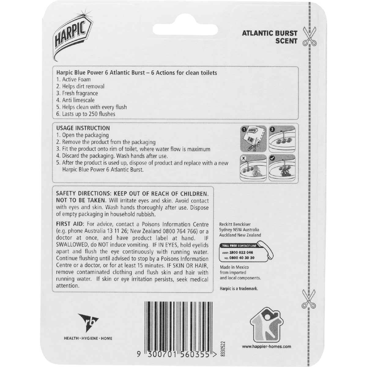 Harpic Blue Power Atlantic Burst Toilet Cleaner Block Each