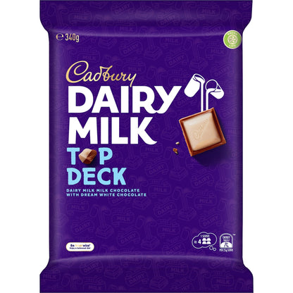 Cadbury Dairy Milk Large Top Deck Chocolate Block 340g