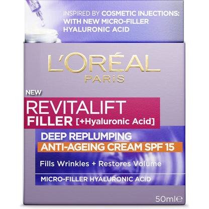 Loreal Paris Revitalift Filler Anti Ageing Cream Spf 15 50ml