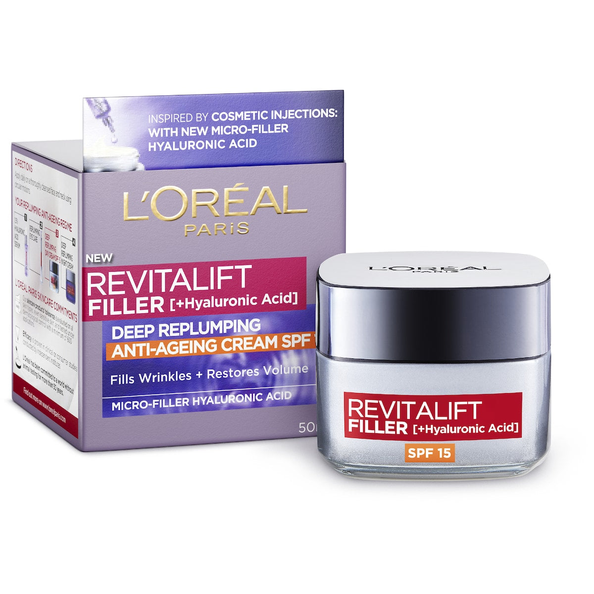 Loreal Paris Revitalift Filler Anti Ageing Cream Spf 15 50ml