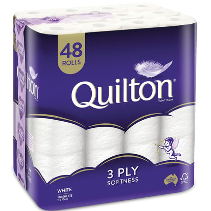 Quilton White 3 Ply Toilet Paper 48 Pack