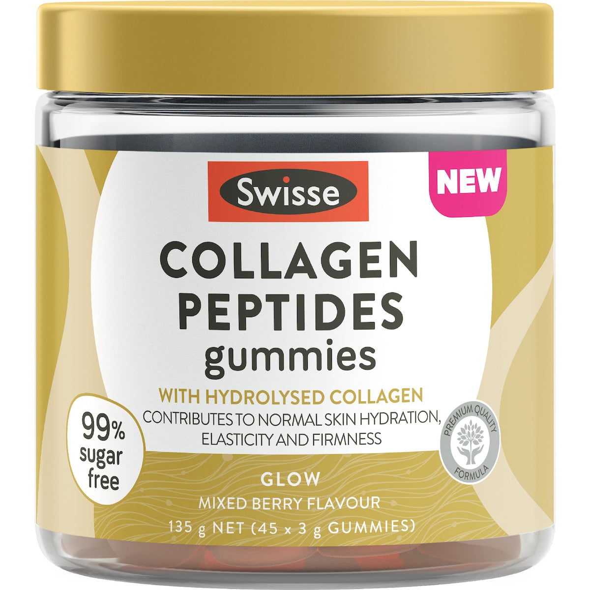 Swisse Beauty Collagen Glow Gummies Strawberry & Vanilla Flavour 45 Pack
