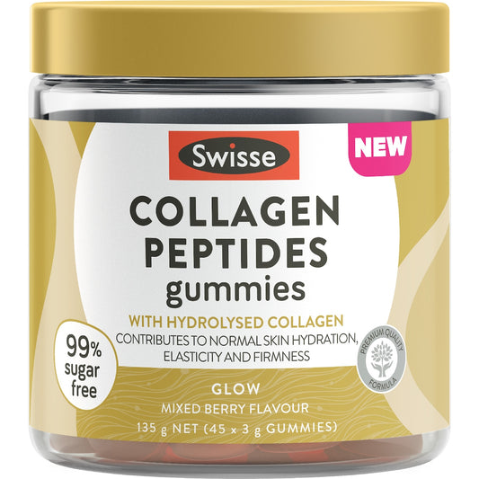Swisse Beauty Collagen Glow Gummies Strawberry & Vanilla Flavour 45 Pack