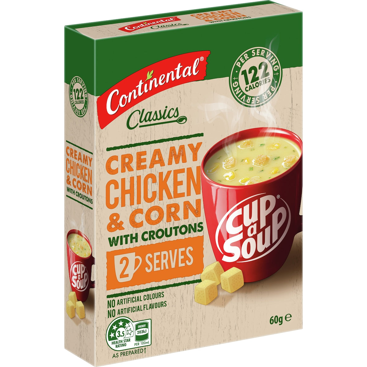 Continental Classics Cup A Soup Creamy Chicken & Corn With Croutons 60g