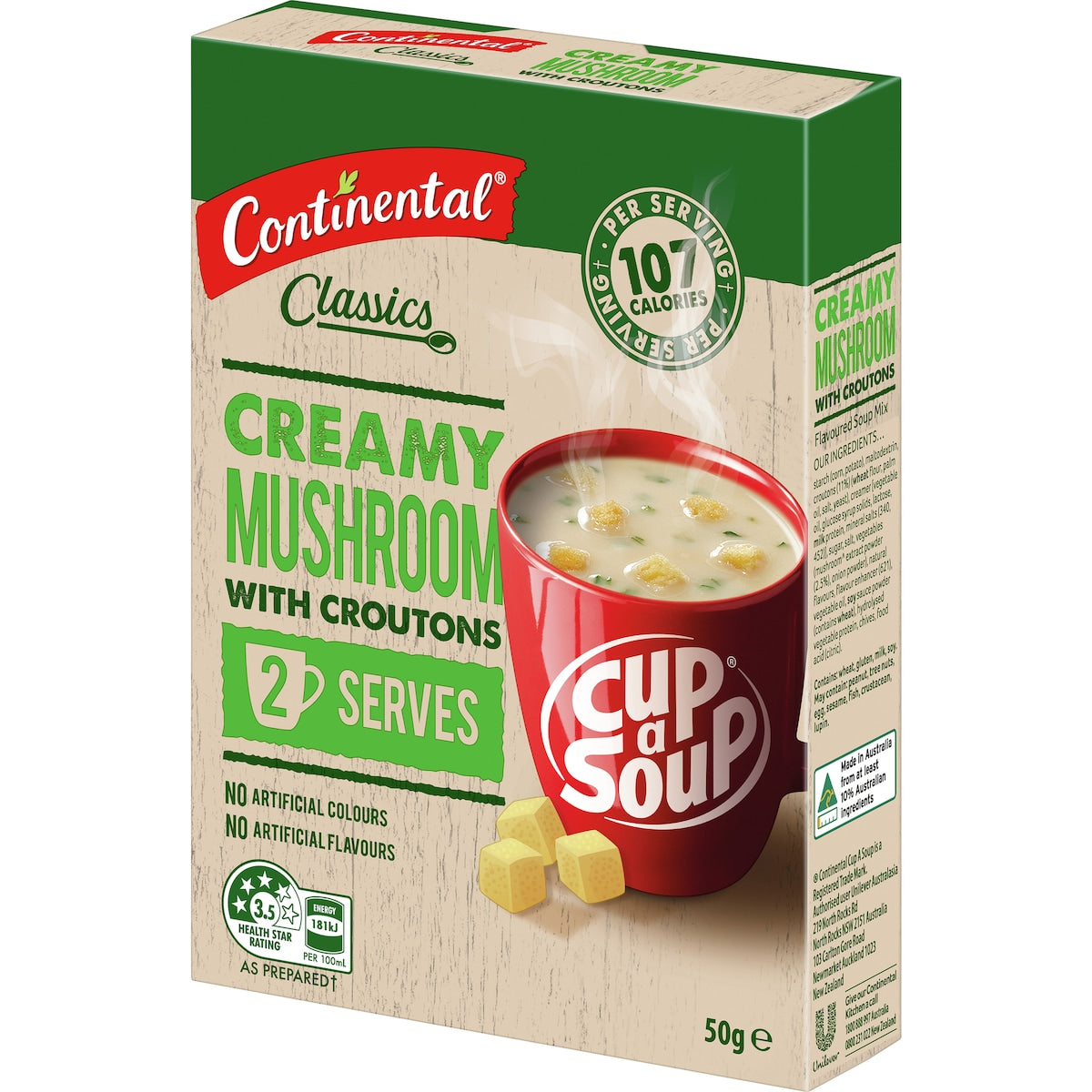 Continental Classics Cup A Soup Creamy Mushroom With Croutons 50g