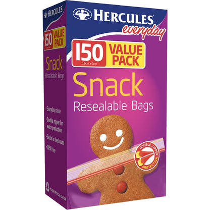 Hercules Everyday Snack Resealable Bags 150 Pack