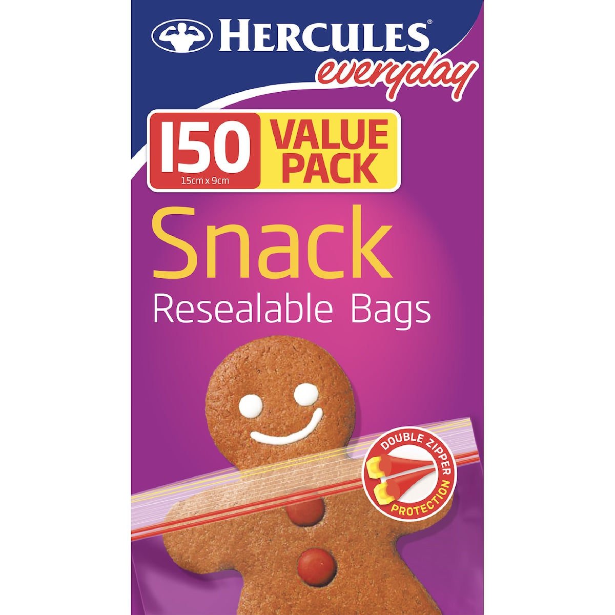 Hercules Everyday Snack Resealable Bags 150 Pack