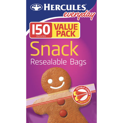 Hercules Everyday Snack Resealable Bags 150 Pack