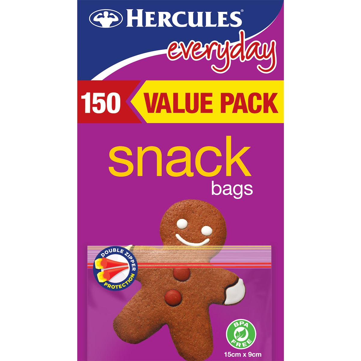 Hercules Everyday Snack Resealable Bags 150 Pack