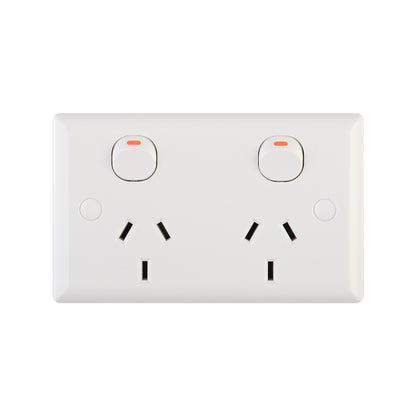 Deta Solid Plate Double Power Point - 10 Pack