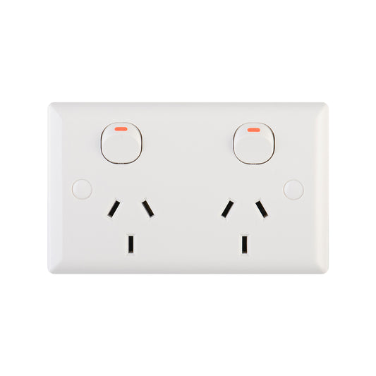 Deta Solid Plate Double Power Point - 10 Pack