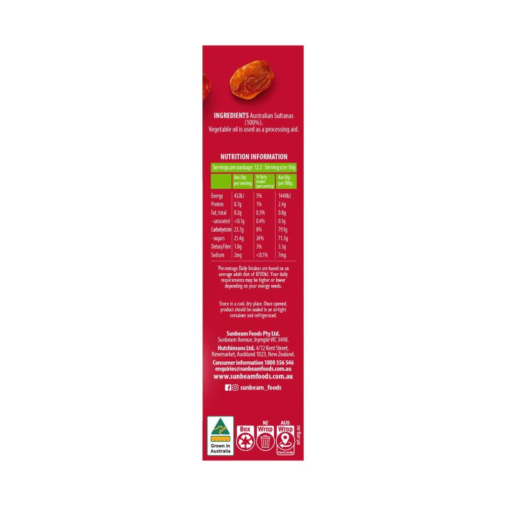Sunbeam Australian Sultanas - 375g