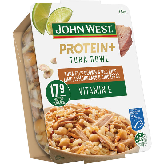 John West Protein Tuna Bowl Brown Rice Lime Lemongrass & Chickpeas 170g