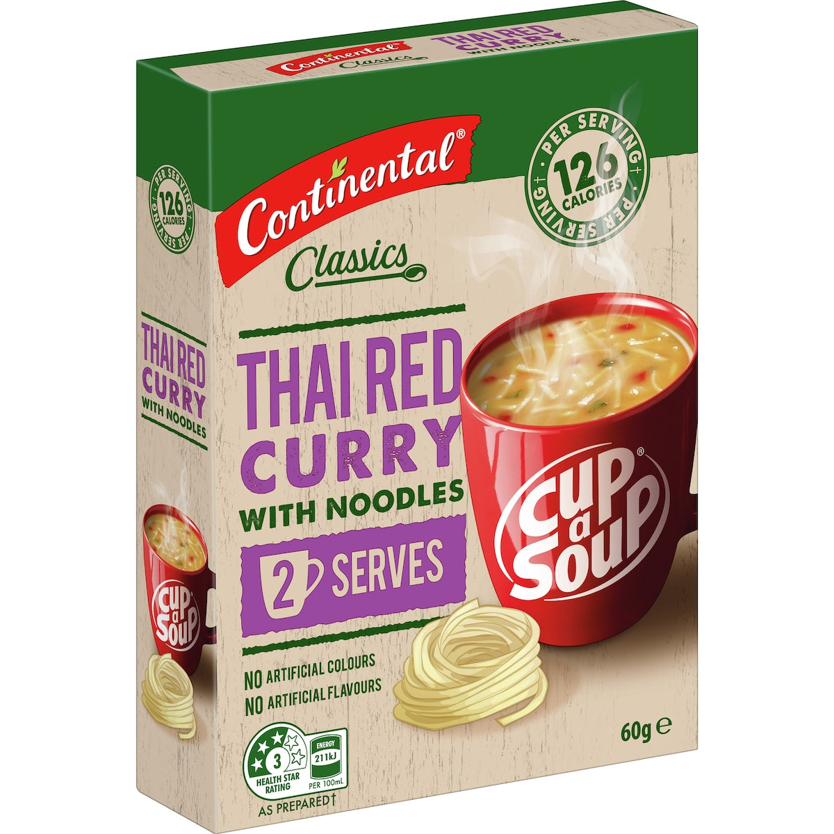 Continental Cup A Soup Asian Thai Red Curry 30g X 2 Pack