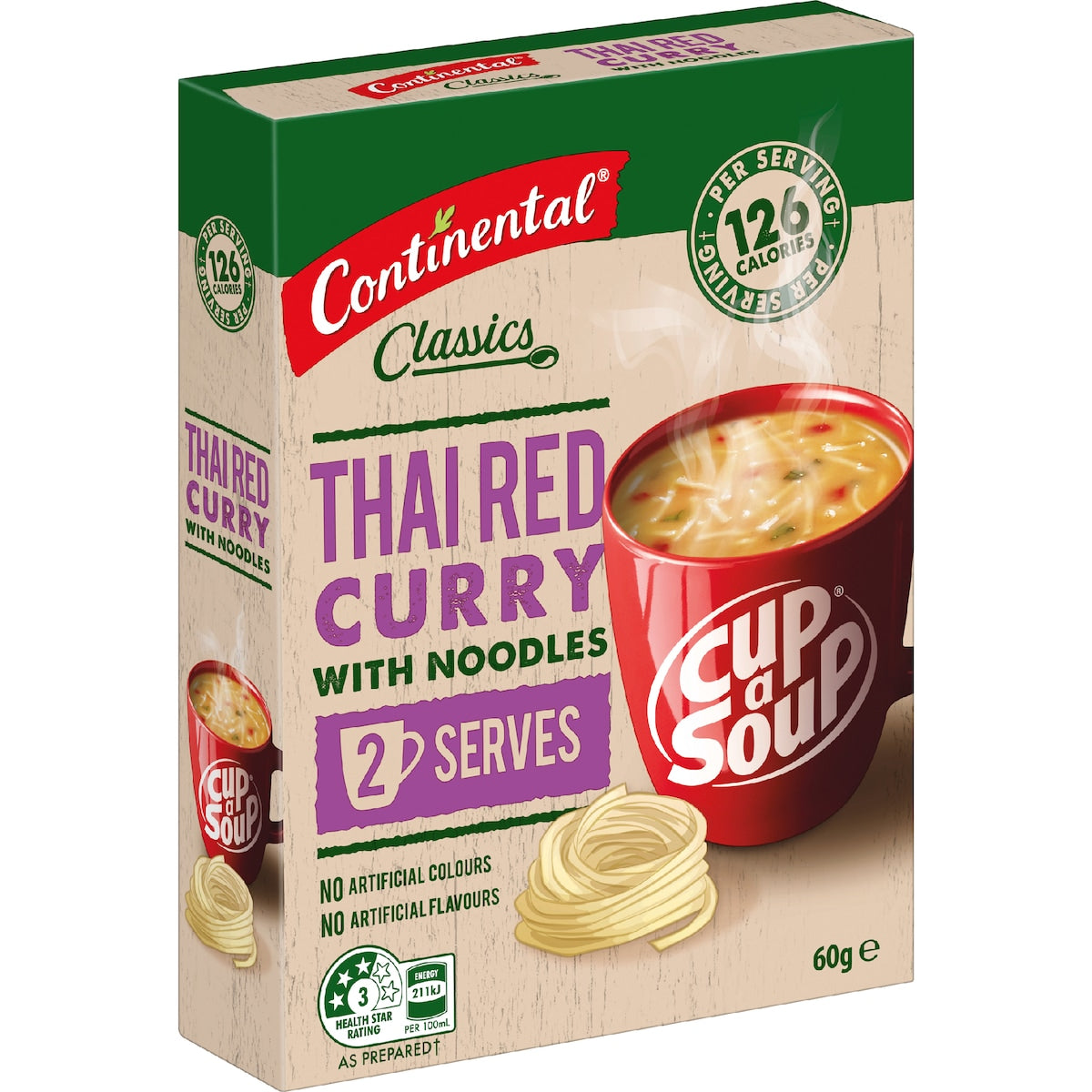 Continental Cup A Soup Asian Thai Red Curry 30g X 2 Pack