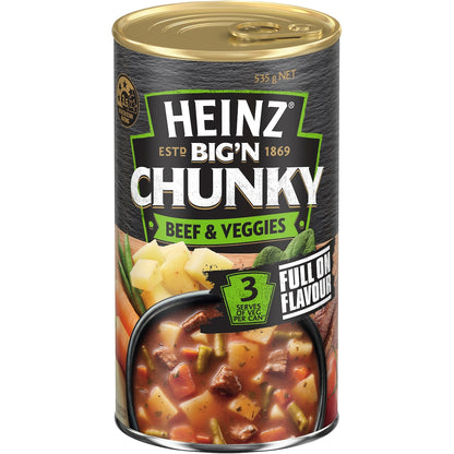 Heinz Big N Chunky Beef & Vegetable Soup Veggie Ready Meals 535g