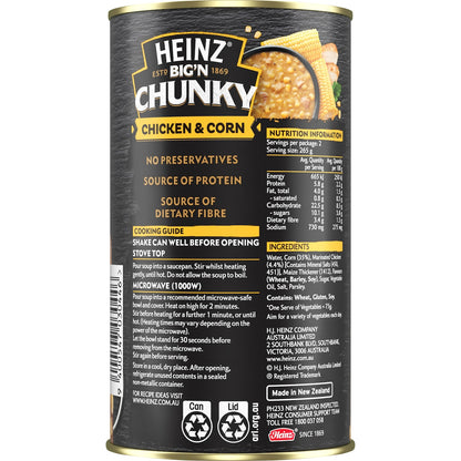 Heinz Big N Chunky Chicken & Corn Soup Tinned Ready Meals 535g