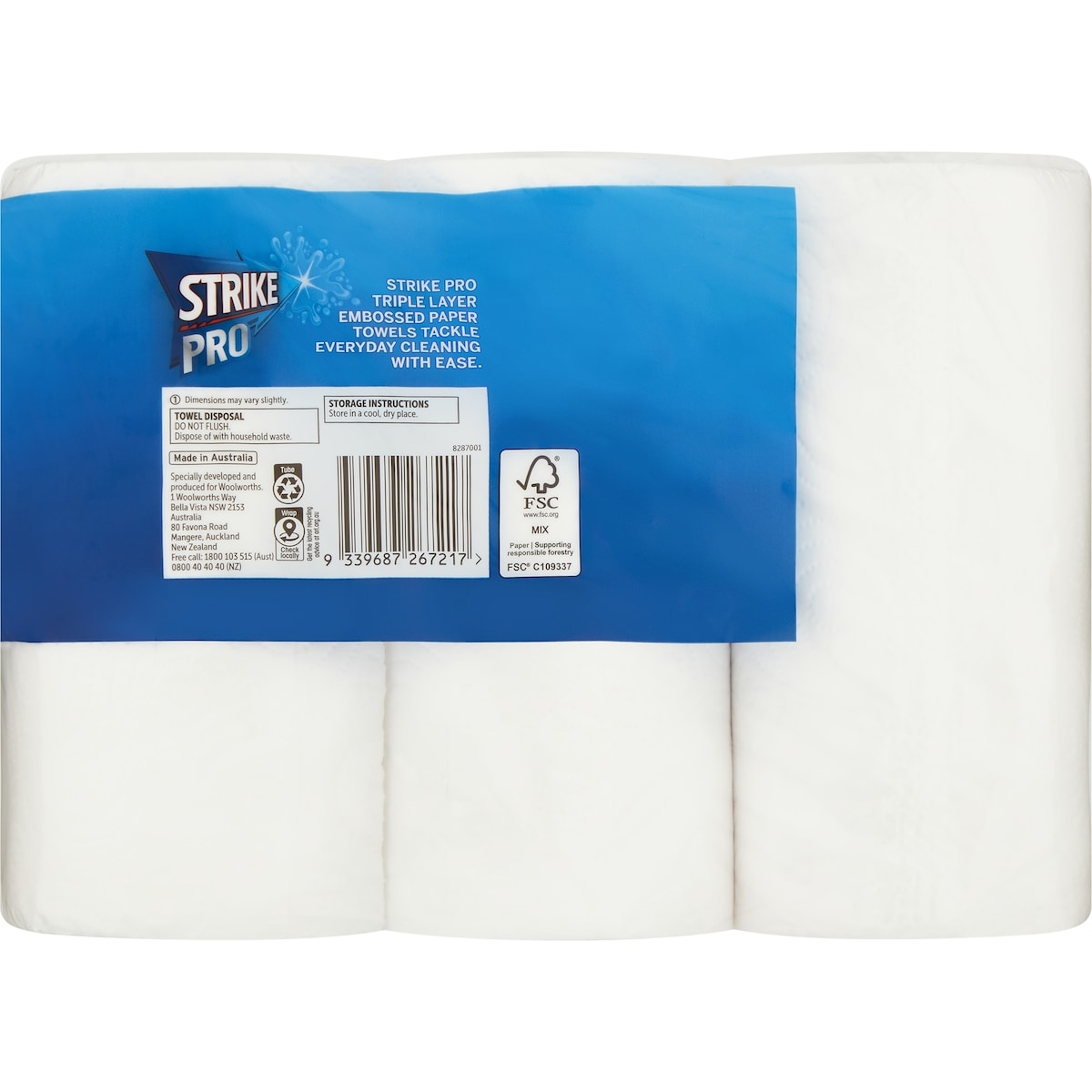 Strike Pro 3 Ply Paper Towel 3 X 60 Pack